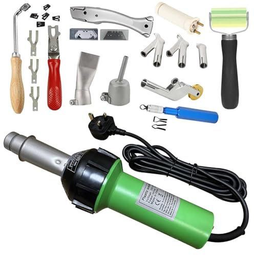 Beyondlife 1600W Hot Air Plastic Welder Heating Gun PVC Vinyl Flooring Welding Tool Hot Gas Pistol Kit, with Various Welding Accessories
