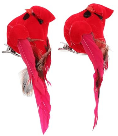 Toyvian Realistic Robin Christmas Decorations Clip-on Garden Birds for Christmas Tree