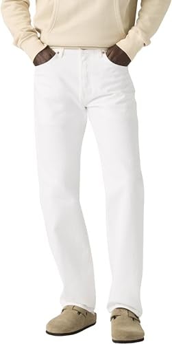 Levi's Herren Jeanshose 501 Original mit Knopfleiste, Straight Fit, Weiß (Chill White), W33/L30