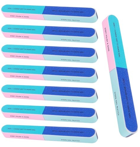RLMVGBX Nail File and Buffer Set, 8 Pieces, 18 x 2 x 1.6 cm | Colour-coded multi-surface sponge buffers for filing, shaping, smoothing and polishing natural and artificial nails
