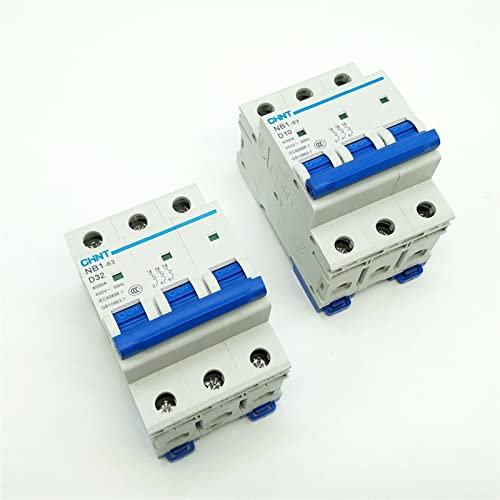 KWQNPHTRN Disjoncteur NB1-63 Mini Disjoncteur 3 Pôles 6KA C6A C10A C16A C20A C25A C32A C40A C50A C63A D6A D10A D32A(D10A)