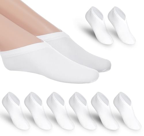 Nogeqi 4 Paar Feuchtigkeitsspendende Socken, Nacht Kosmetische Fußpflege Socken, Anti-Rutsch Fersen Sockens Über Nacht Für Hornhaut Entfernen, Trockene Rissige Füße Für Damen Und Herren