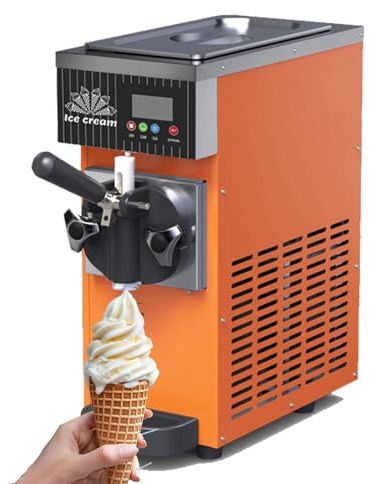 JTSMJQIE Soft Serve Ice Cream Machine for Home,Countertop Soft Serve Ice Cream Maker,4-5 Kg/H Yield,With Pre-Cooling,Auto Clean,Lcd Panel Soft Serve Maker Single Flavor Soft Serve Ice Cream Machine