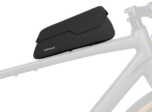 UROUK Fahrrad Oberrohrtasche rennrad Magnetisch Rahmentasche Oberrohr Wasserdicht Schnellverschluss Mit Magnetischem Deckel Eva Material Schwarz