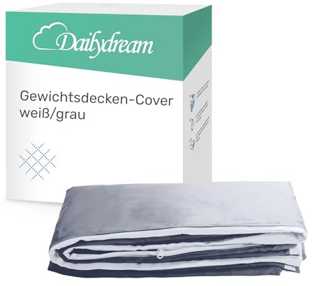 Dailydream Bezug für Gewichtsdecke 135x200cm, Baumwolle, Weiß | Atmungsaktiver Wechselbezug aus 100% Baumwolle für Gewichtsdecken, abnehmbar und waschbar.