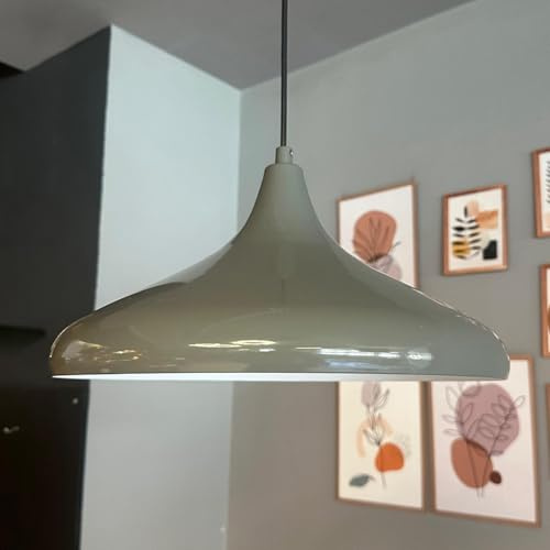 bamyum Champion Pendelleuchte, 35 cm Hängelampe Metall E27 Moderne Esstisch Lampe, Skandinavisch Pendellampe für Schlafzimmer Wohnzimmer Küche, Anthrazit