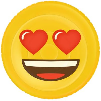 Emoji Gonflable Face Coeur, pour la mer et la piscine, Ø 140 cm