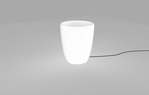 Licht-Erlebnisse Dekoleuchte Außen Kunststoff Weiß IP65 Balkon Terrasse 41 cm E27 max. 60 Watt Modern gemütlich Stehleuchte Garten FLOWERPOT