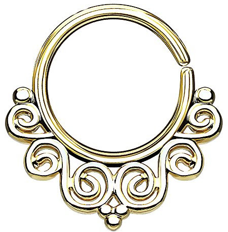 Piercingfaktor Piercing Continuous Tribal Vintage Wirbel Ring Ohr Nase Lippe Brust Intim Septum Helix Hufeisen Horseshoe Gold