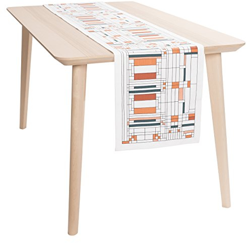 KAF Home Frank Lloyd Wright Bedruckter Tischläufer, 35,6 x 182,9 cm, 100 % Baumwolle (Eichenpark)