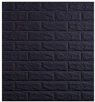 6mm et 8mm bricolage auto-adhésif 3d brique stickers muraux salon décor mousse revêtement mural étanche 77 * 70 cm 3D brique papier peint, noir, 6 mm