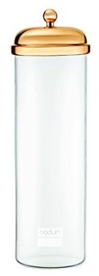 BODUM 11784-17S Spaghetti Glass Jar with Metal Lid, Gold, 1.8 Litres