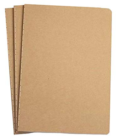 TSKDKIT 3 Stück A4 Skizzenbücher mit Braun Hülle, A4 Notebook 80GSM Schulheft Skizzenblock Holzfreies Papier Leere Notebook für Travellers Journal
