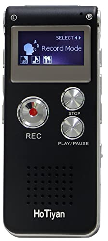 HoTiyan Voice Recorder 16GB Kapazität Sprachaktiviertes Aufnahmegerät Digitales Diktiergerät für Vorträge Meetings Interviews Mini Audio Recorder mit USB Wiederaufladbarem WAV MP3 Tape Recorder (16GB)
