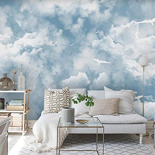 YXTSmurals Fototapete 3D Effekt Himmel Weiß Wolken Landschaft Vlies Tapeten Wandtapete Xxl Moderne Wanddeko Design Wand Dekoration Wohnzimmer Schlafzimmer Büro