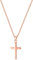 day.berlin Damen Kreuzkette Vice in Rosegold 45+5cm mit Kreuz Anhänger (13x28mm) feine Panzerkette Edelstahl 18k vergoldet für Frauen