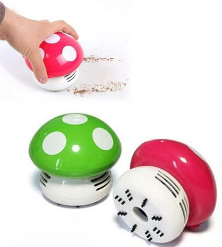 BuyWeek Aspiradora de Mesa, Mini Aspiradora con Forma de Hongo para Mesa, Barredora de Polvo, Aspiradora de Escritorio para Oficina en Casa(Color Aleatorio)