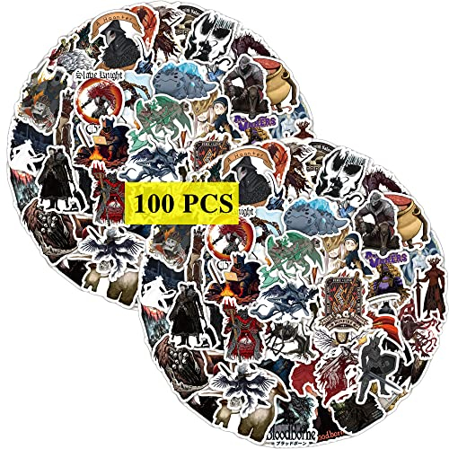 GTOTd Dark Game Souls、Sekiro、Bloodborne Stickers Aufkleber(100 Stück), Gaming Deko Merchandise Vinyl for Laptop Water Bottle Graffiti Wasser Flasche Teens Geschenke
