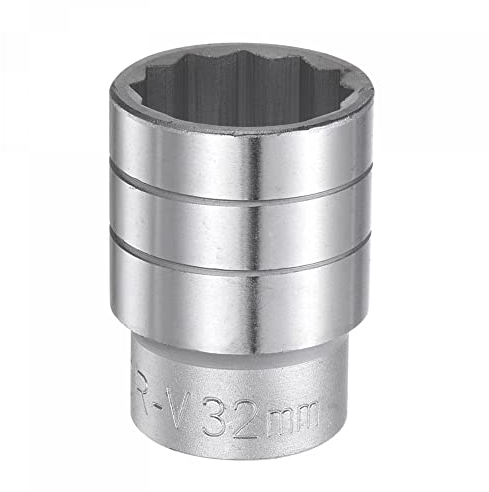 sourcing map 32mm 12 Point Shallow Socket 3/4 Drive Standard Metric CR-V
