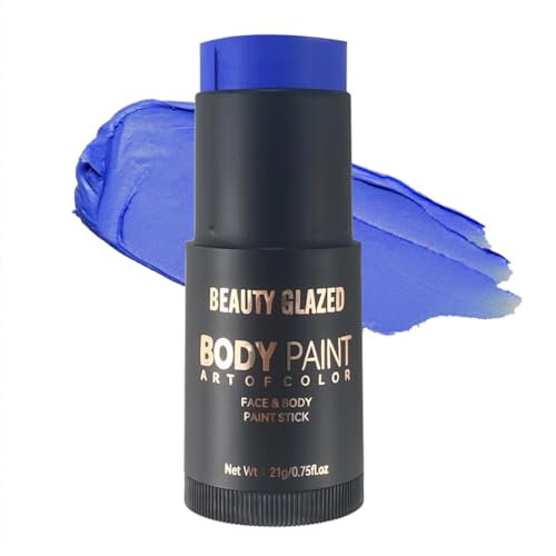 Beauty Searcher Pintura facial en barra, maquillaje facial no tóxico de alta pigmentación en barra para Fiestas de disfraces de Halloween SFX Maquillaje Efectos Especiales (Azul)