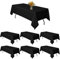 6 Packs Schwarzes Polyester Tischtuch 60 x 102 Zoll Polyester Stoff Tisch Kleidung Abdeckung für 6ft Rectangle Tables Flecken und Falten resistent waschbar Tischdecke für Hochzeit, Geburtstag, Party