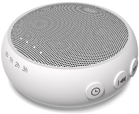 Machine à bruit blanc avec 32 sons apaisants, 36 niveaux de volume, machine à bruit rose marron pour bébé, enfant et adulte avec 4 minuteries pour l'intimité au bureau (U-blanc)