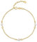 Amberta Chaîne de Cheville avec Perle en Argent Sterling 925 pour Femme: 4-5 mm Bracelet de Cheville avec Perles en Or 25 cm