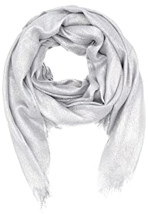QUEEN HELENA Eleganter Leichter Festlicher Schal Schultertuch für Damen SC11 Light Silver, Einheitsgröße
