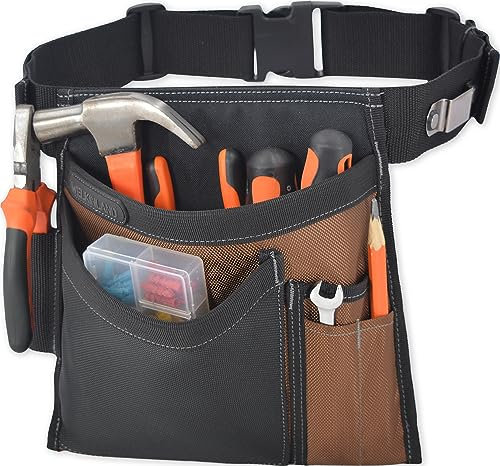 WELKINLAND Pochette à outils à 6 poches, ceinture à outils de 5,1 cm, pochette de ceinture utilitaire robuste, pochettes de ceinture à outils, pochette à outils, ceinture à outils, ceinture à outils