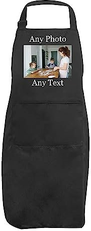 PB TECH Personalised Apron Custom Printed Logo Any Text Photo Customise for Home Kitchen, Restaurant, Coffee house Apron Gift.
