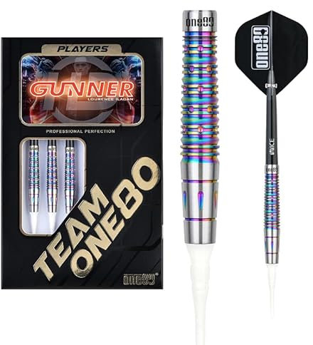 ONE80 Soft Dart Lourence Ilagan The Gunner HD 80% Tungsten Softtip Dart Softdart Dartpfeile Set mit Schäften und Flights Hochwertige Tungsten Softdarts (18 Gramm)