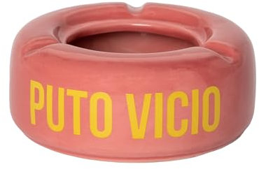 Fisura – Cenicero original con forma o mensaje. Cenicero de mesa para cocina. Cenicero exterior o interior de cerámica. Cenicero divertido (Rosa, Español)