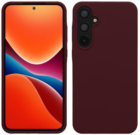 kwmobile Hülle kompatibel mit Samsung Galaxy A55 5G Hülle - Silikon Handy Case - Handyhülle weiche Oberfläche - kabelloses Laden - Bordeaux Violett