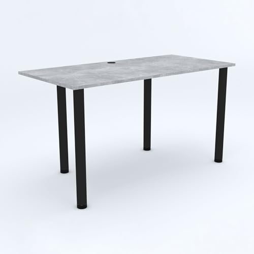 AKKE Gaming Tisch Schreibtisch Gamingtisch Computertisch 100 x 60 cm 3 cm Höhenverstellbar Metall PCV Laminiert Beton