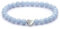 Echtes Blauer Angelit Edelstein Armband mit 6mm Perlen und Edelstahlherz - verschiedene Längen - Heilstein Schutzstein Talisman Glücksbringer Geschenk (Bl. Angelit, 16CM)