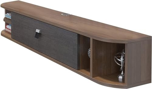 Mueble de TV flotante montado en la pared, mueble de TV, color nogal, 160 cm, hecho (120 cm)