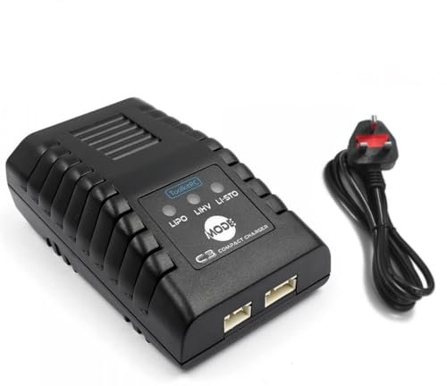 RC Lipo Battery Charger 2S 3S 7.4v-11.1V 25W ToolKitRC C3 RC Car Quadcopter Drone Boat Compact Fast Charger 110-240VAC UK Power Cable