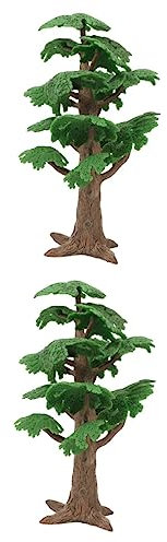 Lurrose 2St Baummodell Artificial Tree Light Tree dekobäume Dekorative Bäume Dekoration fürs Bad Modellbau Bäume Modell Baum Zug Landschaft baumförmig schmücken Gartenschmuck Plastik Green