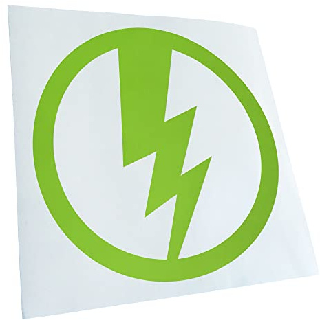 Kiwistar - Autoaufkleber - Grün - 10x10cm Blitz/Strom Aufkleber für Auto, Laptop, Fahrrad, LKW, Motorrad JDM Decal Racing
