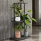 Civenhhd plant stand, flower pot holder, garden stand, indoor plant rack (Dark grey, 3-tier and 4 pots)