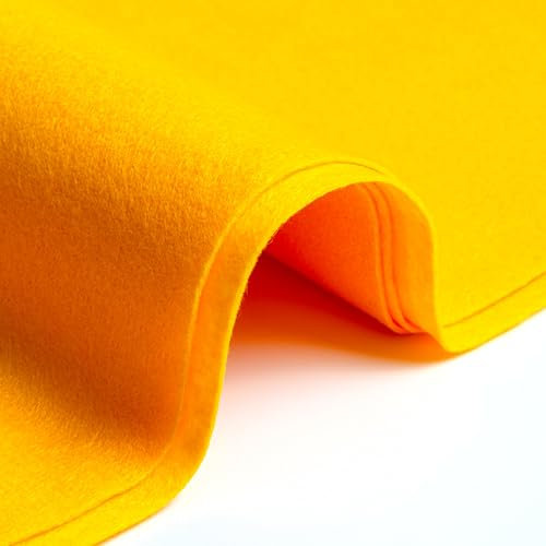 IPEA Filzstoff Gelb - Großes Stück 190 x 100 cm - Made in Italy - Weicher Filz Stoff Uni für Kleidung, Accessoires, Dekorationen, Kreationen, Patchwork - Stoff zum Nähen - Bastelfilz