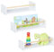 Relaxdays Kinderregal 3er Set, Bücherregal für Kinder, Wandmontage, HBT: 12 x 50 x 18 cm, Regal hängend, weiß/Natur