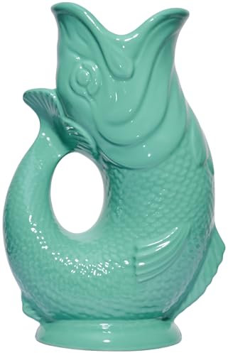 The Original Gluggle Jug – Carafe à glug en forme de poisson – Pichet décoratif pour eau, cocktail, vin et gin – 22 cm 0,6 l – Fabriqué à la main en Grande-Bretagne