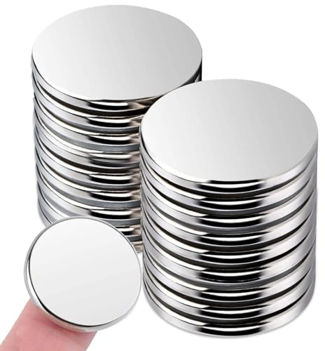 DGDUBRB 15x2mm Fridge Magnets, Super Strong Neodymium, Multi-Use Whiteboard Magnets, Round, Silver