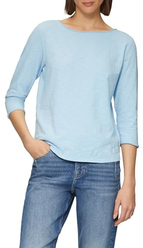 s.Oliver Damen T-Shirt – Regular Fit, Flammgarn-Jersey, Rundhalsausschnitt, 3/4-Ärmel