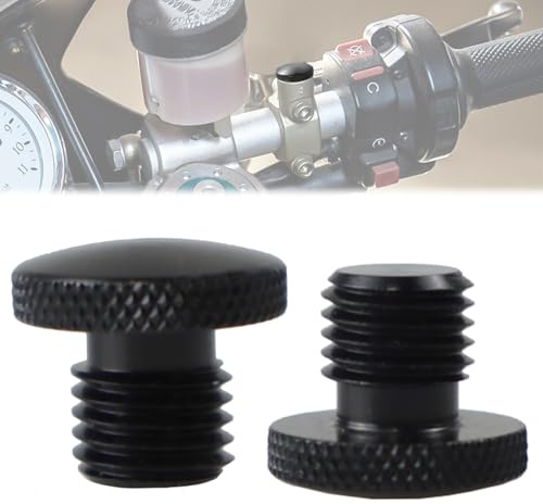 Motorrad Spiegel Blindstopfen Schrauben M10, Motorrad Abdeckkappen für M10 Spiegelgewinde, Gewinde Verkleidungsschrauben, 1×Rechtsgewinde/clockwise+1 x Links/Anticlockwise (Ein Paar)