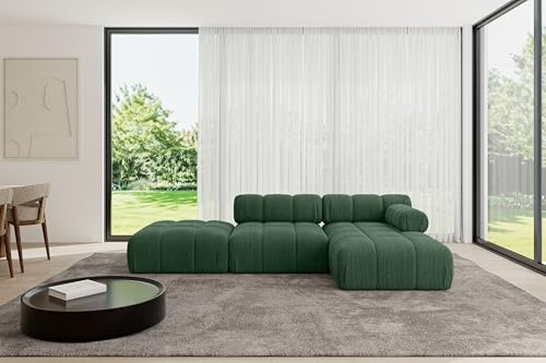 ALTDECOR Modulares Sofa Ecksofa in L-Form Corner modular Sofa Eckcouch Couch Wohnlandschaft Cauchsofa Polstersofa Lizur-L1-285x160x70 cm Grün