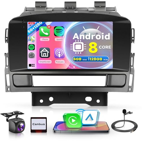 6G+128G 8 Core Wireless Carplay Android Autoradio für Opel Astra J/Buick Excelle GT XT 2010-2014 7 Zoll Autoradio mit Android Auto Navi GPS WIFI Mirror Link Bluetooth FM/RDS/DSP/USB/SWC Rückfahrkamera