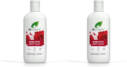 Dr Organic Rose Otto Body Wash, Shower Gel, Mens, Womens, Natural, Vegan, Cruelty-Free, Paraben & SLS-Free, Recyclable & Recycled Ocean Bound Plastic, Certified Organic, 250ml, Packaging may vary