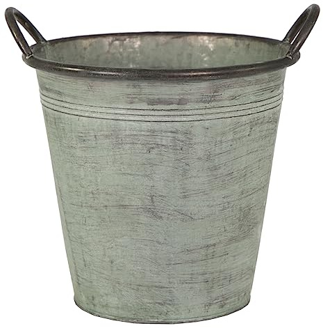 finehomegarden Eimer mit Griff Metall Ø24cm H23,5cm Pflanzkübel Pflanztopf